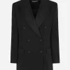 Double-breasted faille tuxedo jacket