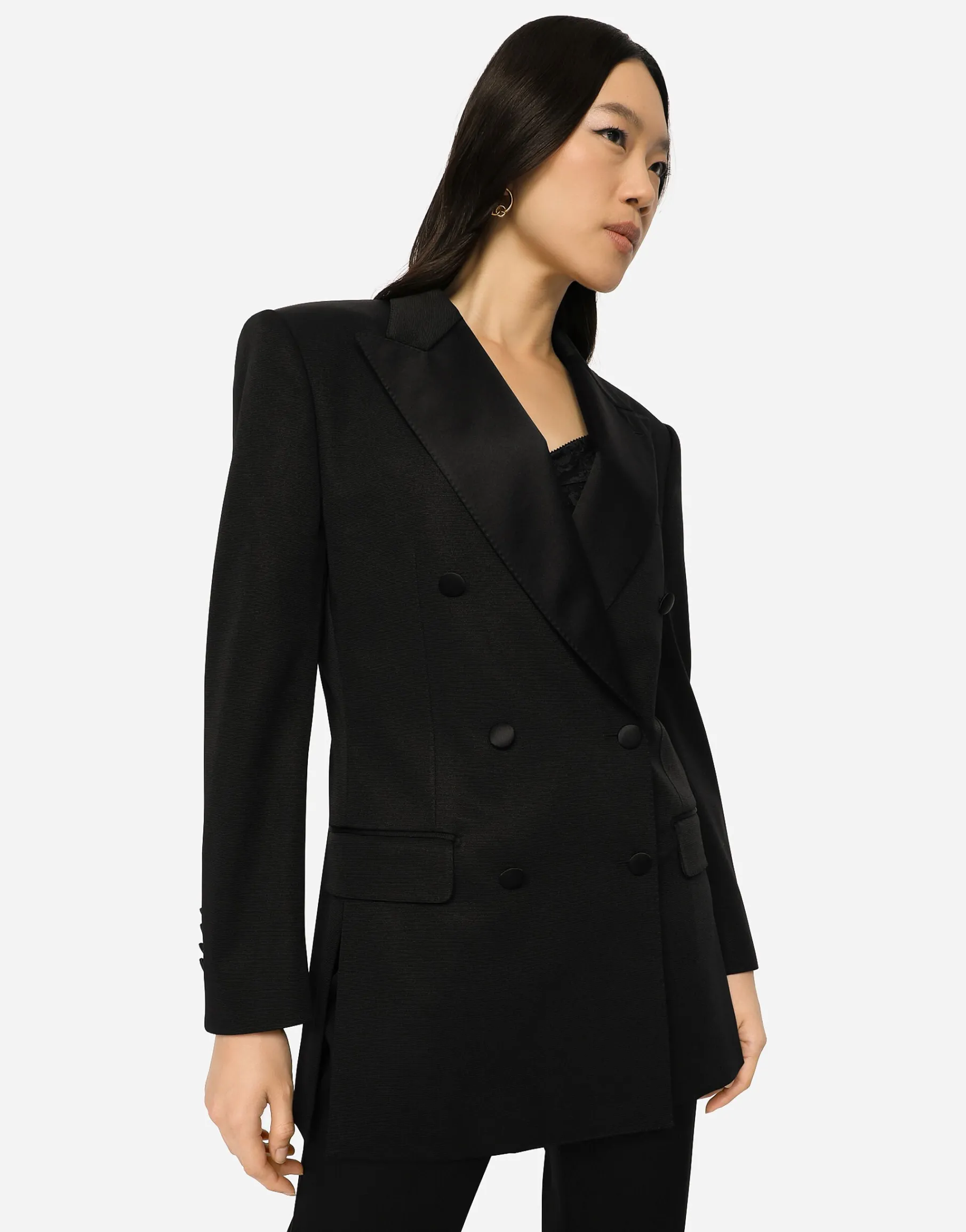 Double-breasted faille tuxedo jacket