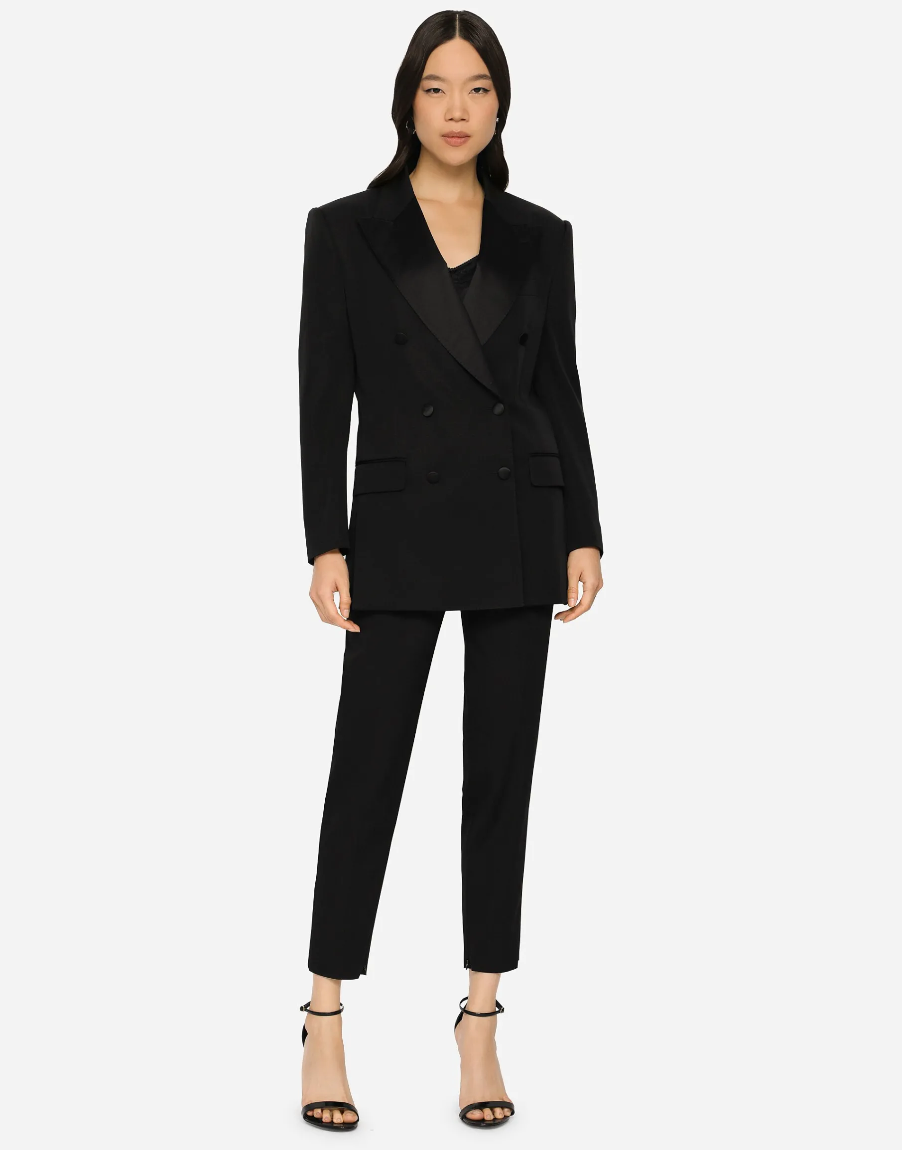 Double-breasted faille tuxedo jacket