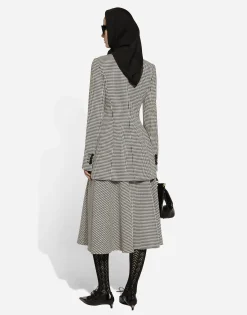 Double-breasted houndstooth jacket