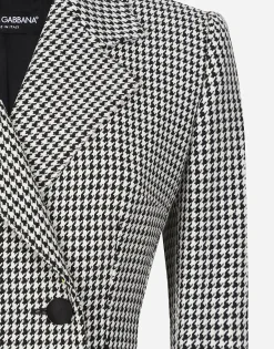 Double-breasted houndstooth jacket