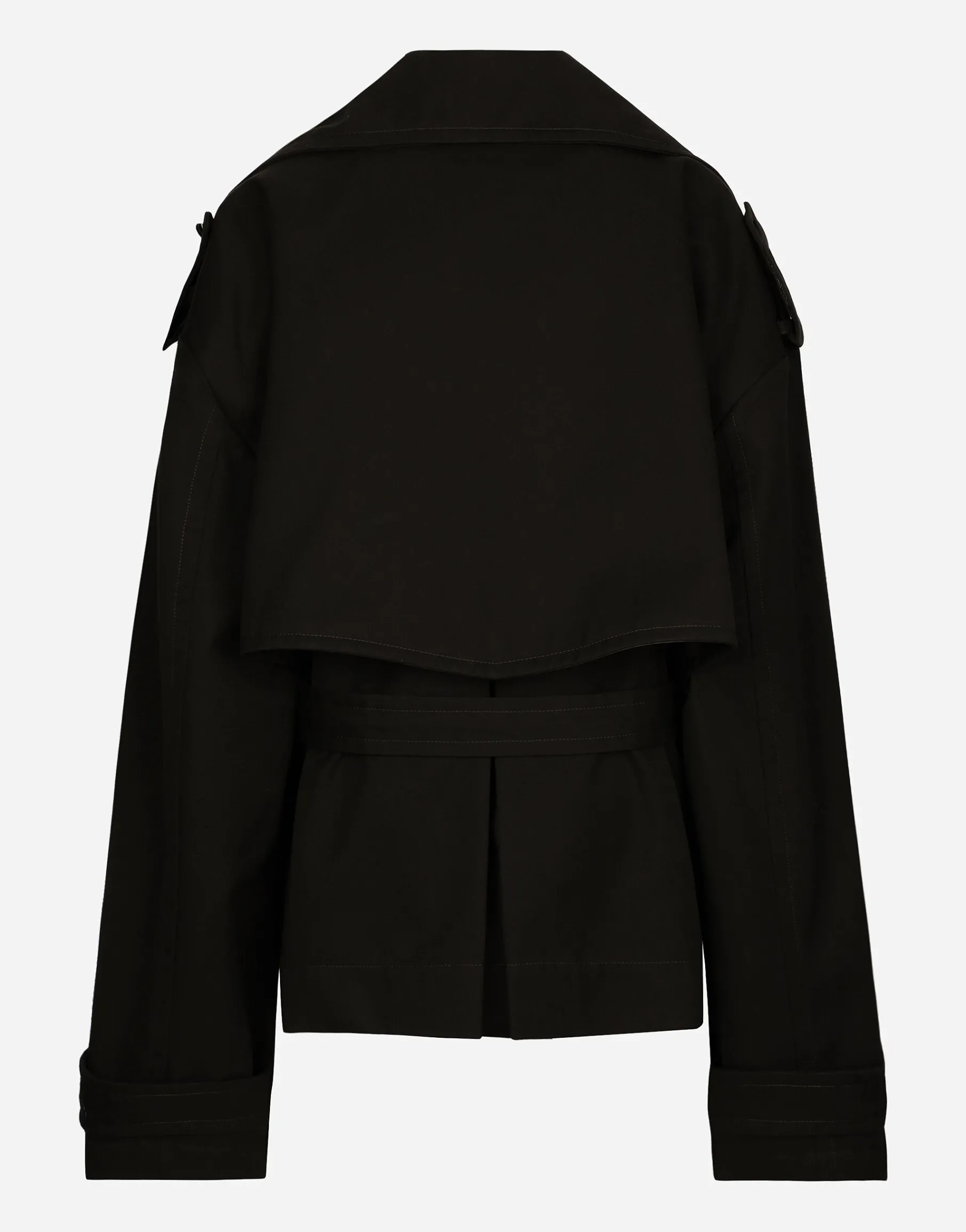 Double-breasted jacket with cotton belt
