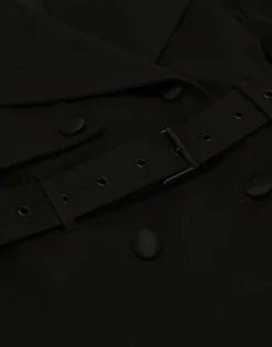 Double-breasted jacket with cotton belt