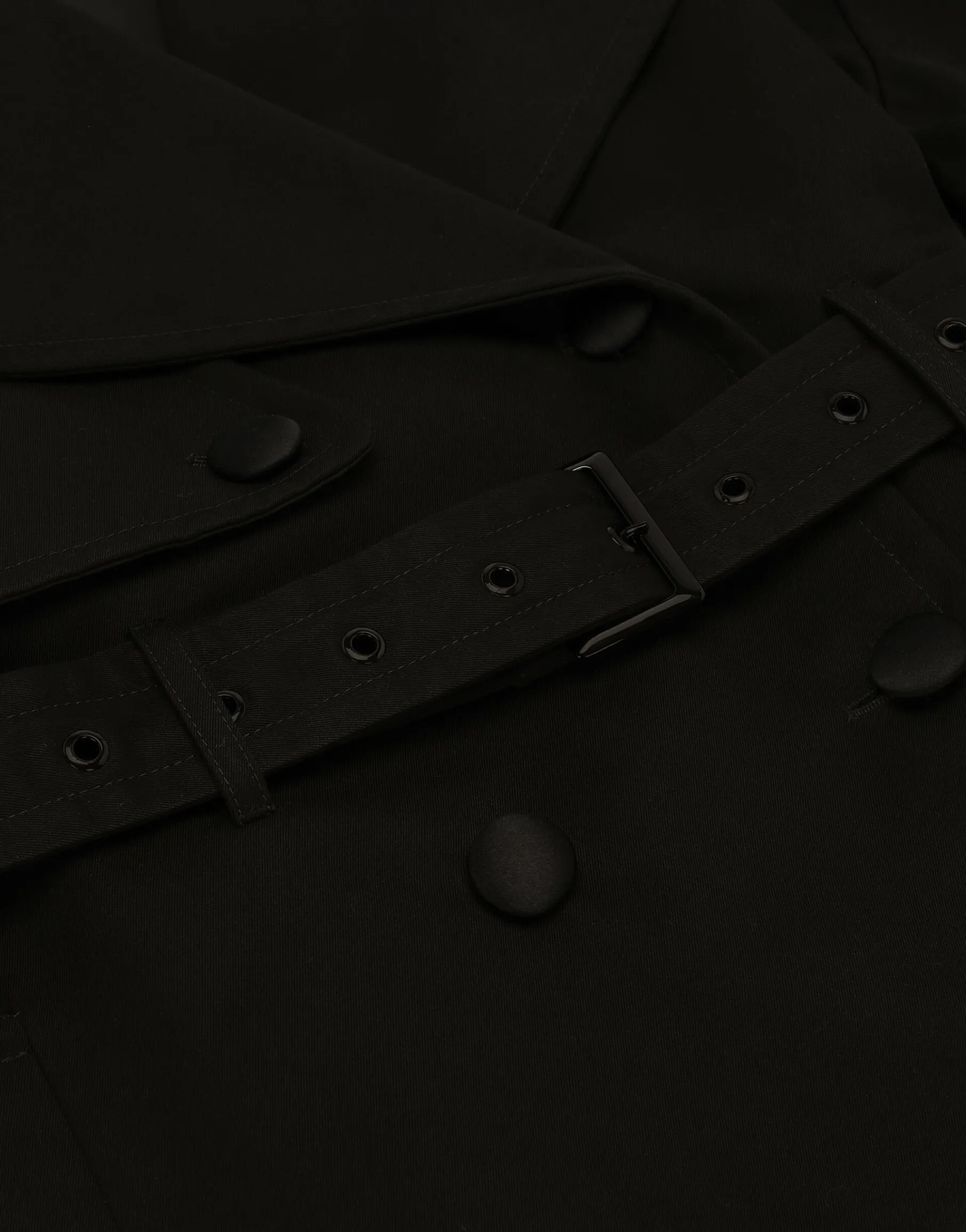 Double-breasted jacket with cotton belt