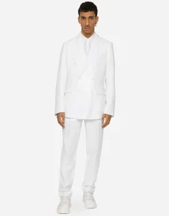 Double-breasted linen Taormina jacket