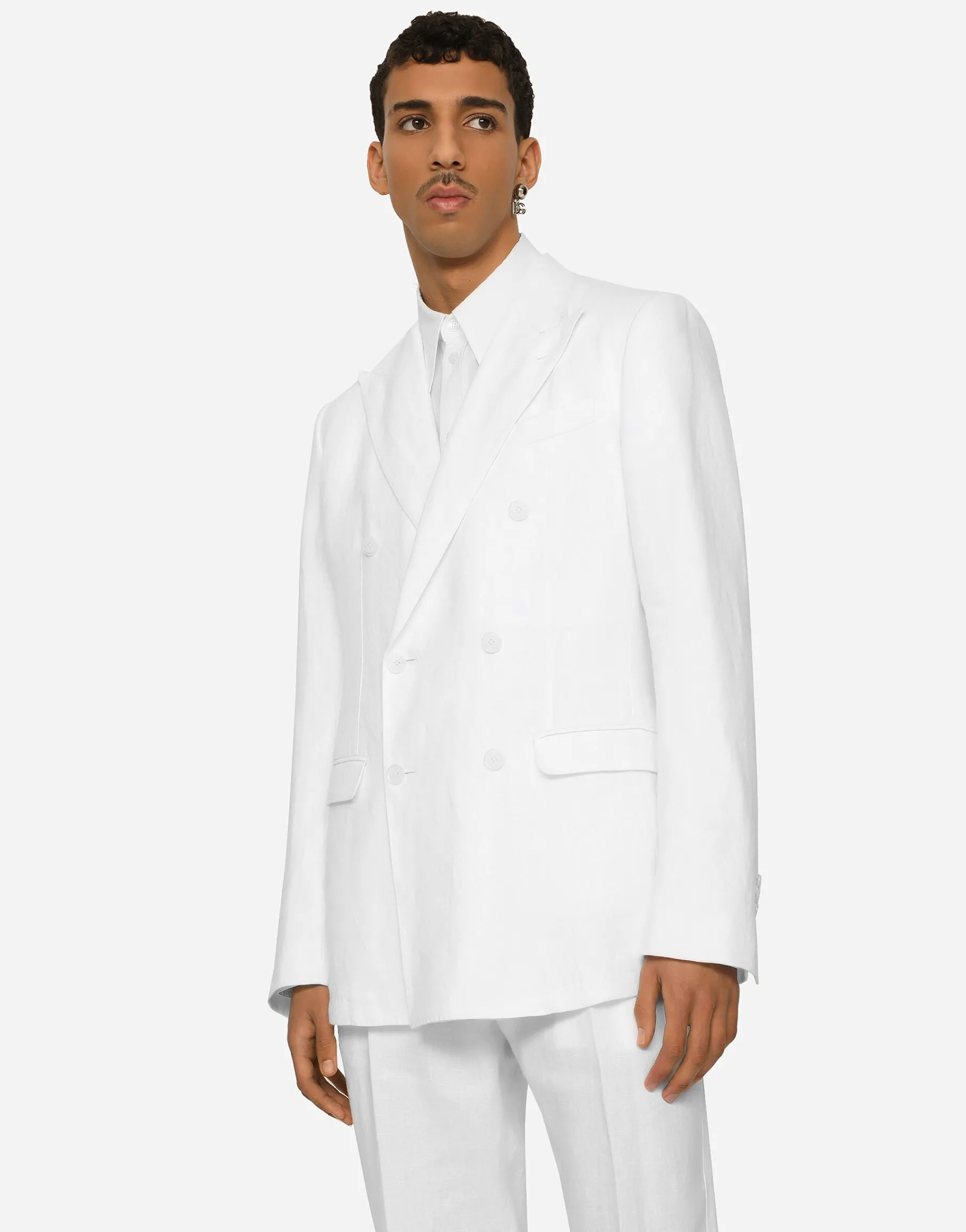 Double-breasted linen Taormina jacket