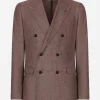 Double-breasted linen-blend Taormina-fit jacket