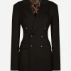 Double-breasted Milano rib jacket