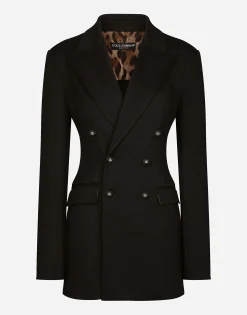 Double-breasted Milano rib jacket