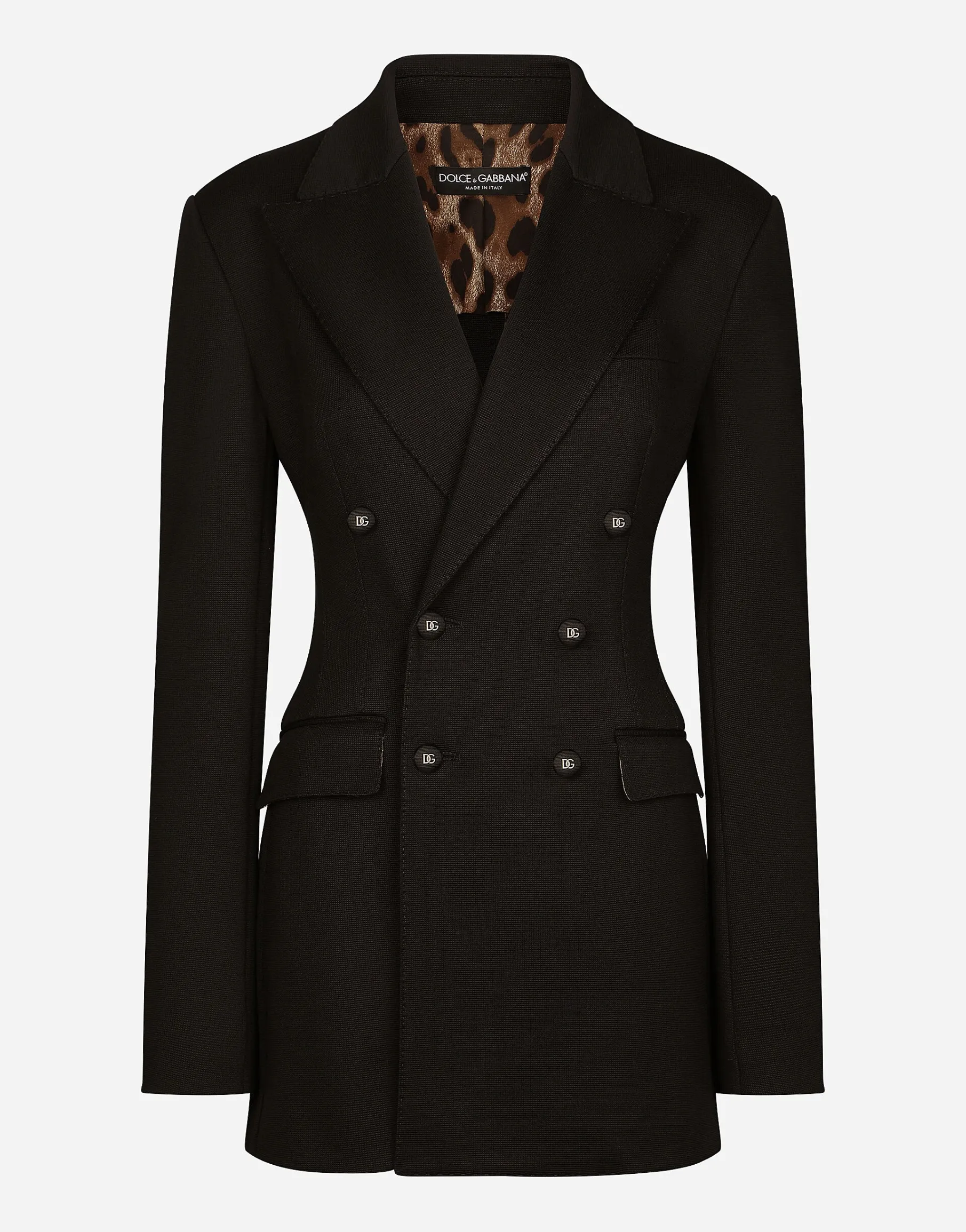 Double-breasted Milano rib jacket