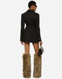 Double-breasted Milano rib jacket
