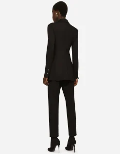 Double-breasted Milano rib jacket