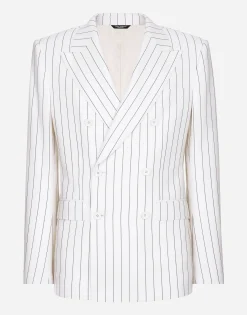Double-breasted pinstripe Sicilia-fit jacket
