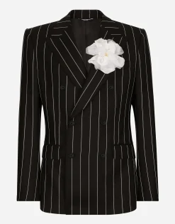 Double-breasted pinstripe Sicilia-fit jacket