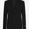 Double-breasted pinstripe wool Sicilia-fit jacket