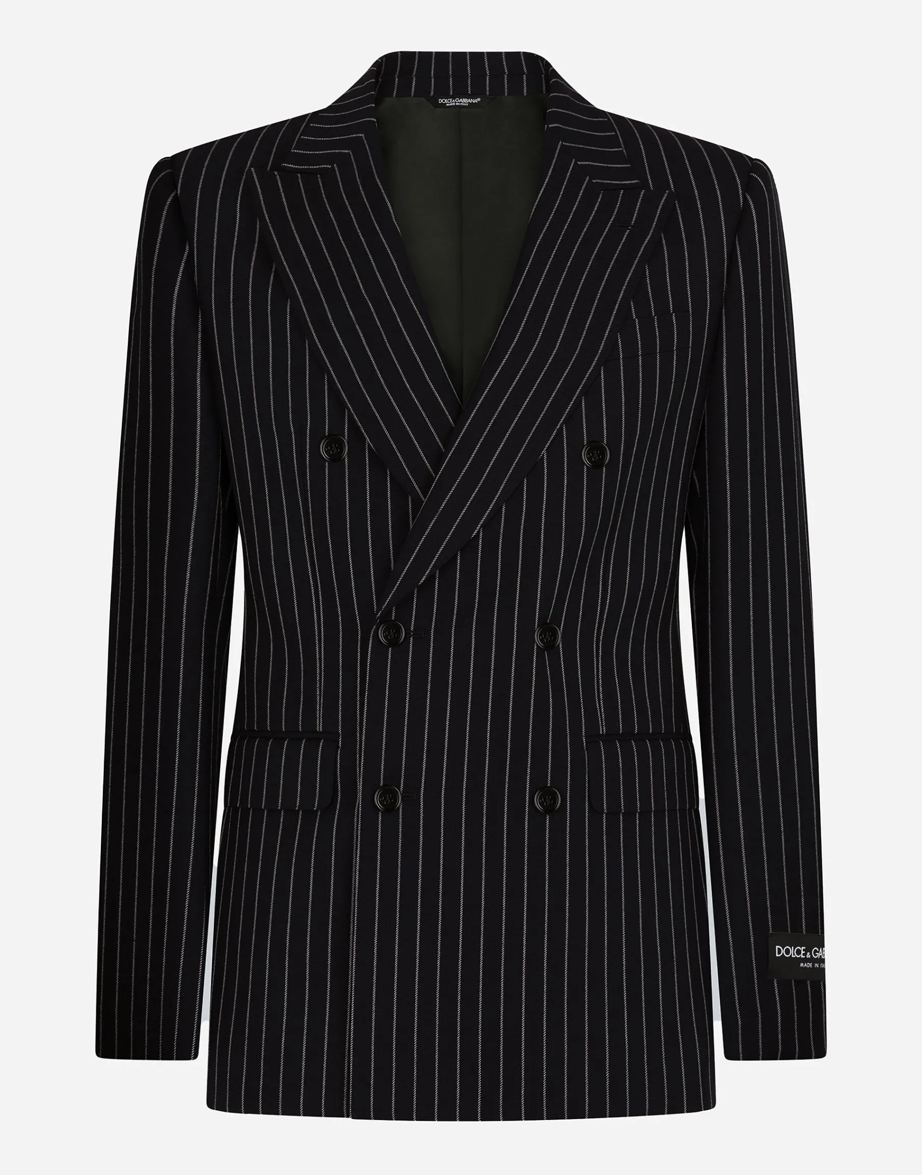 Double-breasted pinstripe wool Sicilia-fit jacket