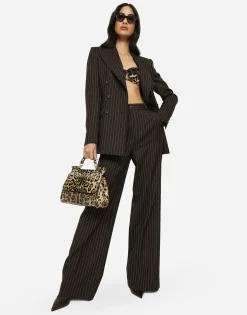 Double-breasted pinstripe wool Turlington jacket