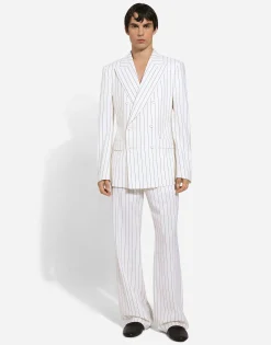 Double-breasted pinstripe Sicilia-fit jacket