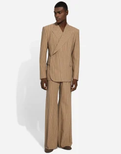 Double-breasted pinstripe Sicilia-fit jacket