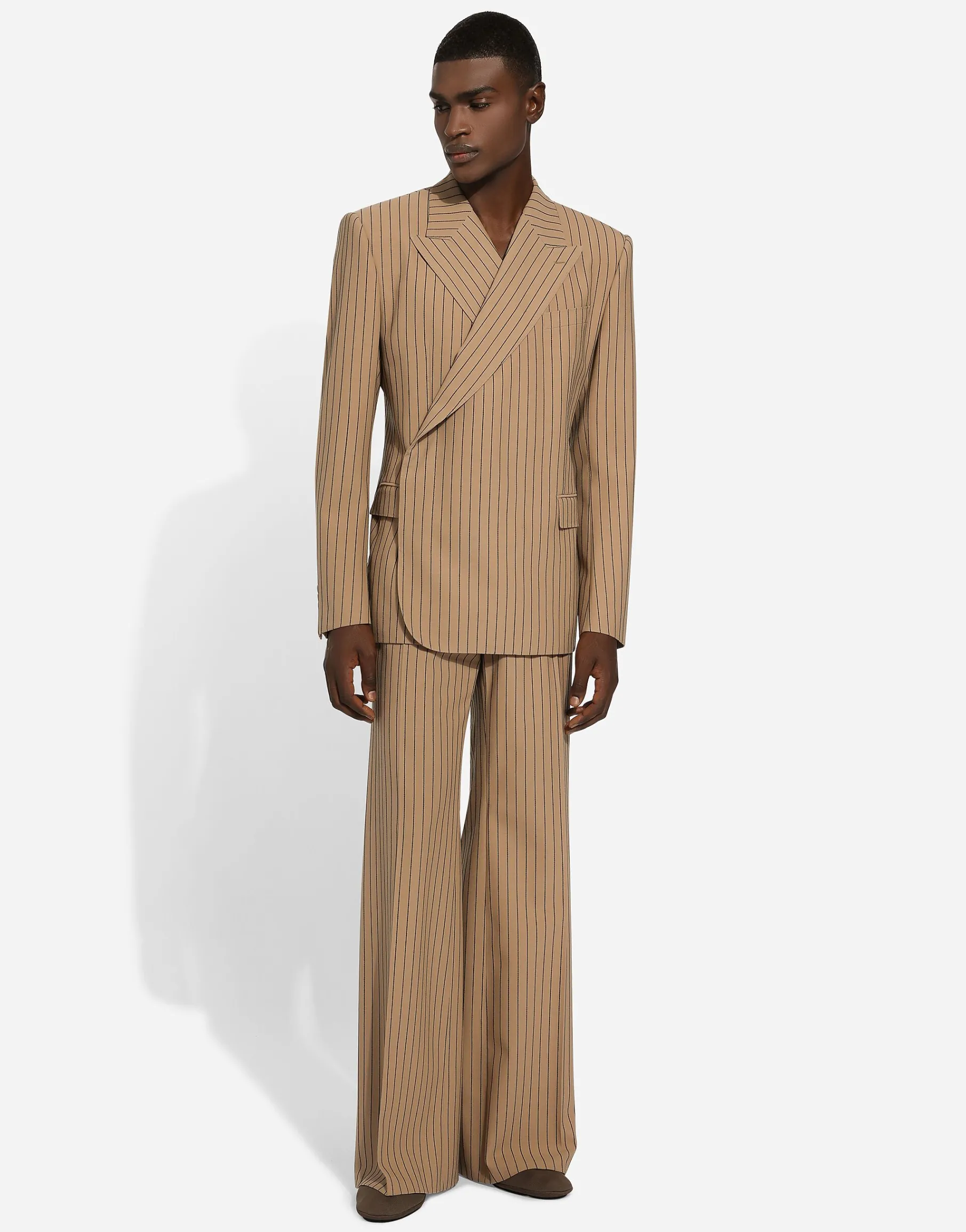 Double-breasted pinstripe Sicilia-fit jacket