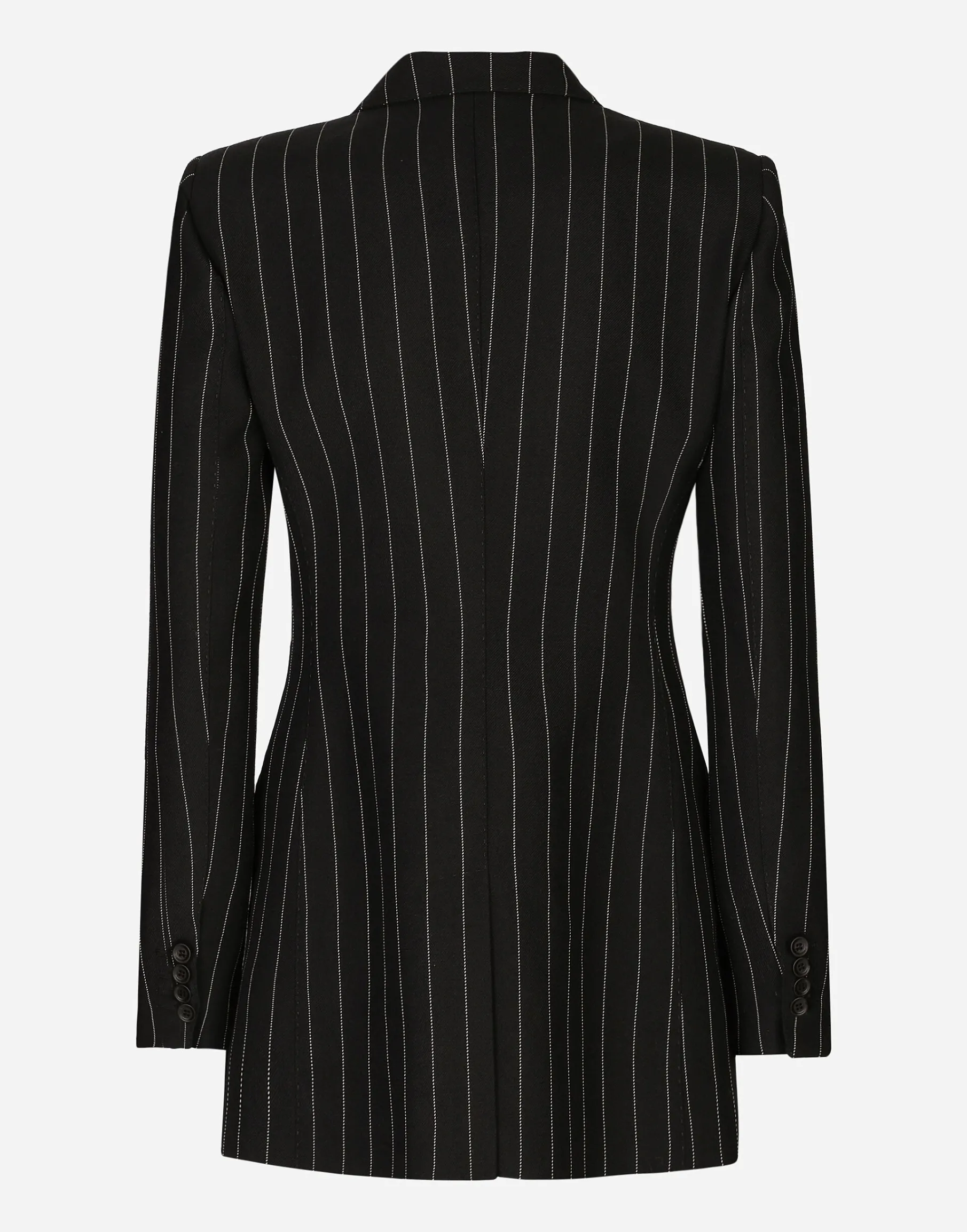 Double-breasted pinstripe woolen Turlington jacket
