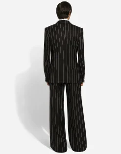 Double-breasted pinstripe Sicilia-fit jacket