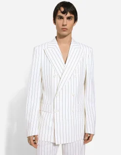 Double-breasted pinstripe Sicilia-fit jacket