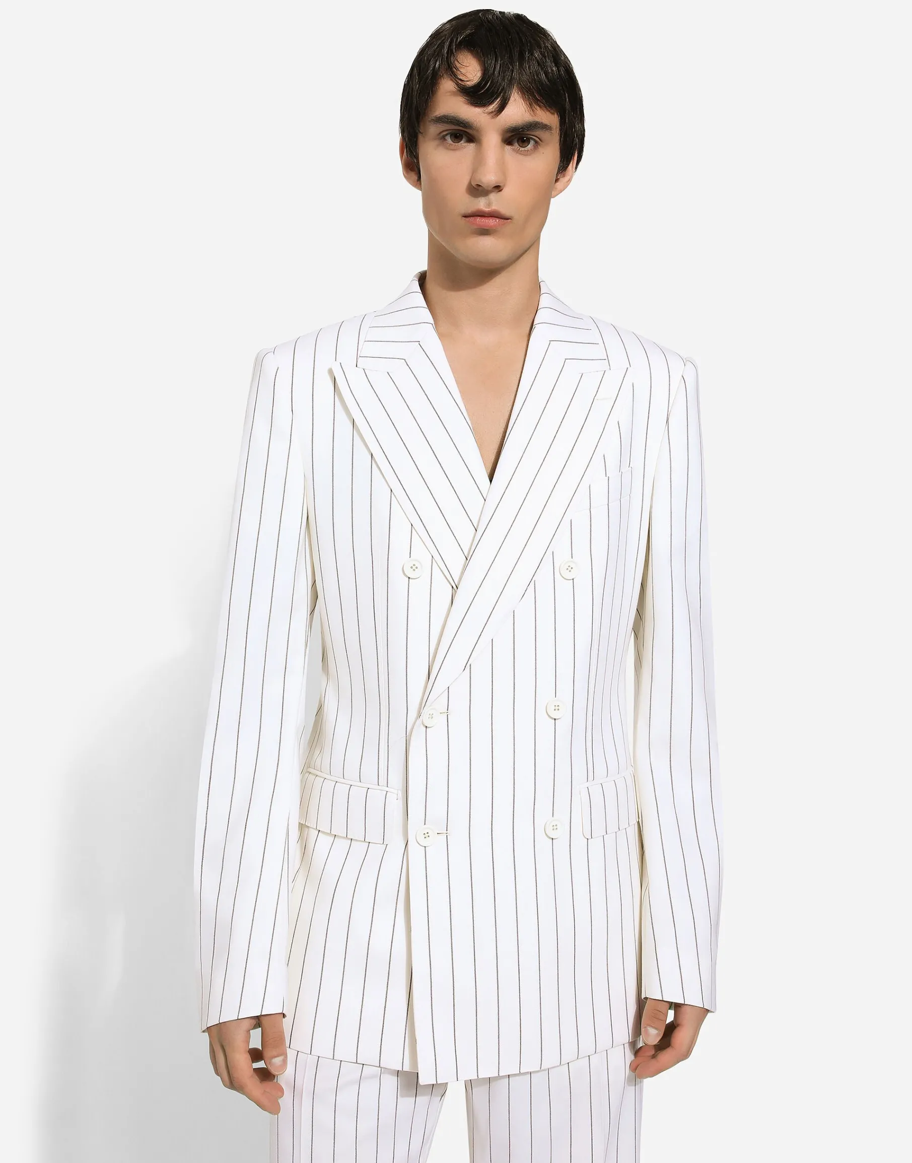 Double-breasted pinstripe Sicilia-fit jacket