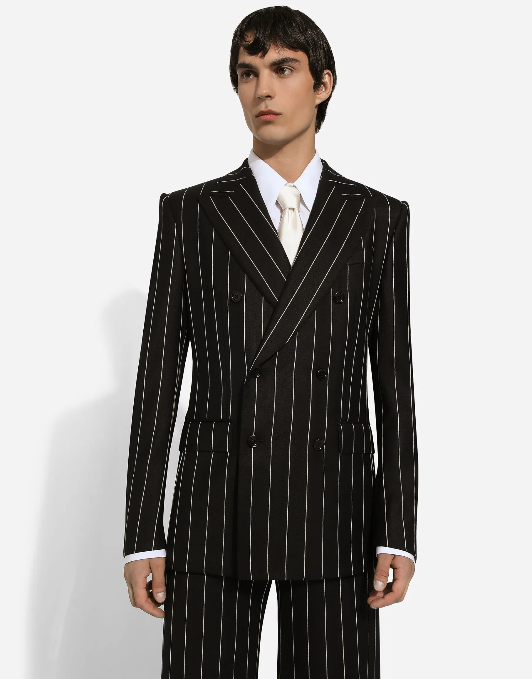 Double-breasted pinstripe Sicilia-fit jacket
