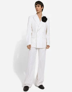 Double-breasted pinstripe Sicilia-fit jacket