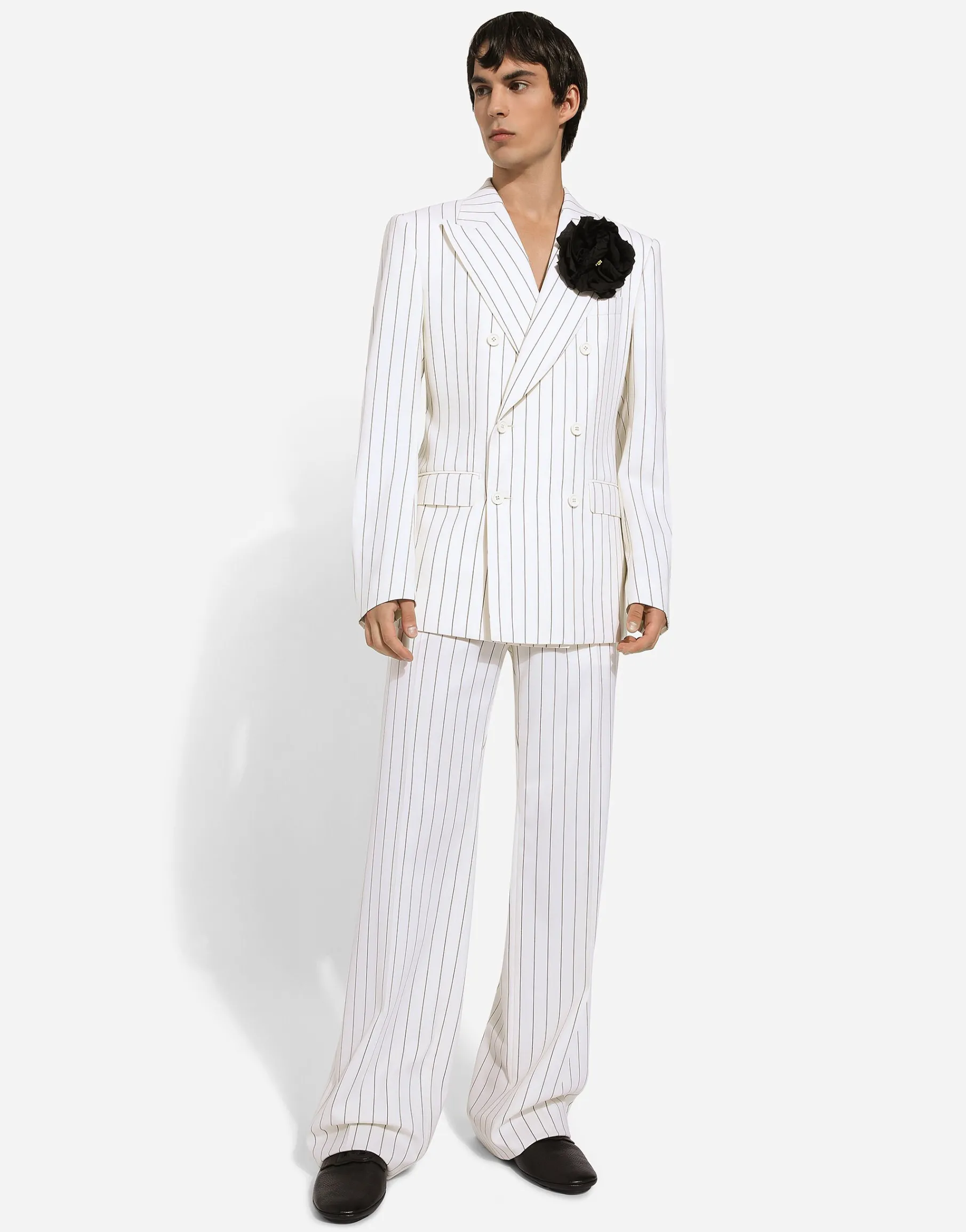 Double-breasted pinstripe Sicilia-fit jacket
