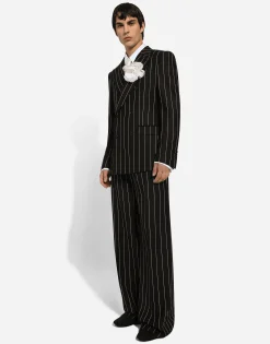 Double-breasted pinstripe Sicilia-fit jacket