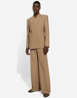 Double-breasted pinstripe Sicilia-fit jacket