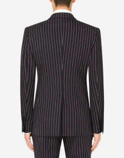 Double-breasted pinstripe wool Sicilia-fit jacket