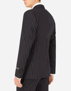 Double-breasted pinstripe wool Sicilia-fit jacket