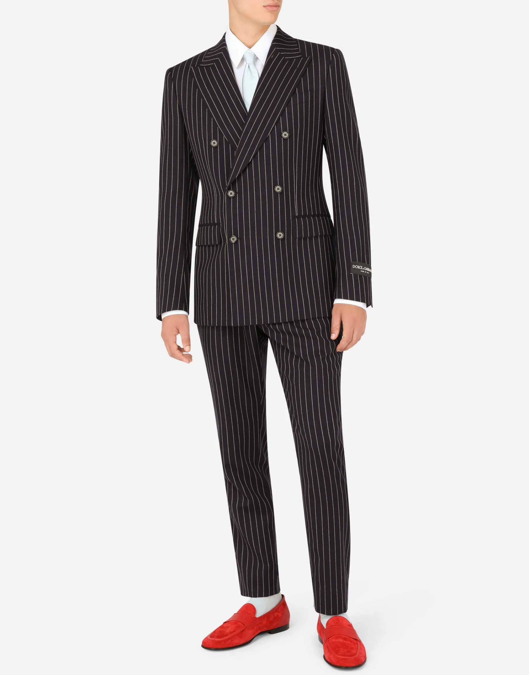 Double-breasted pinstripe wool Sicilia-fit jacket