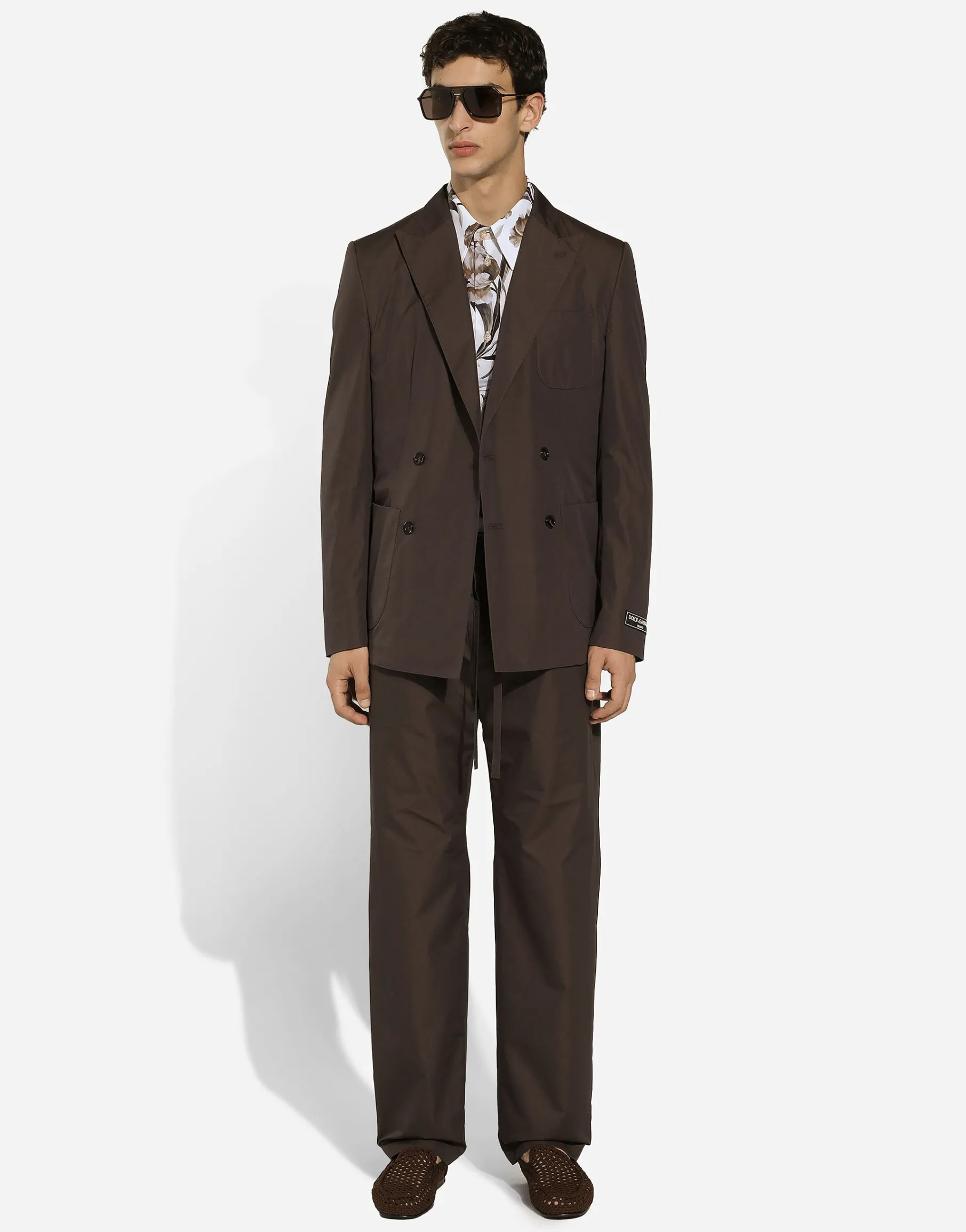 Double-breasted poplin Portofino-fit jacket