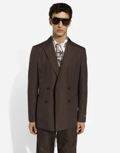 Double-breasted poplin Portofino-fit jacket
