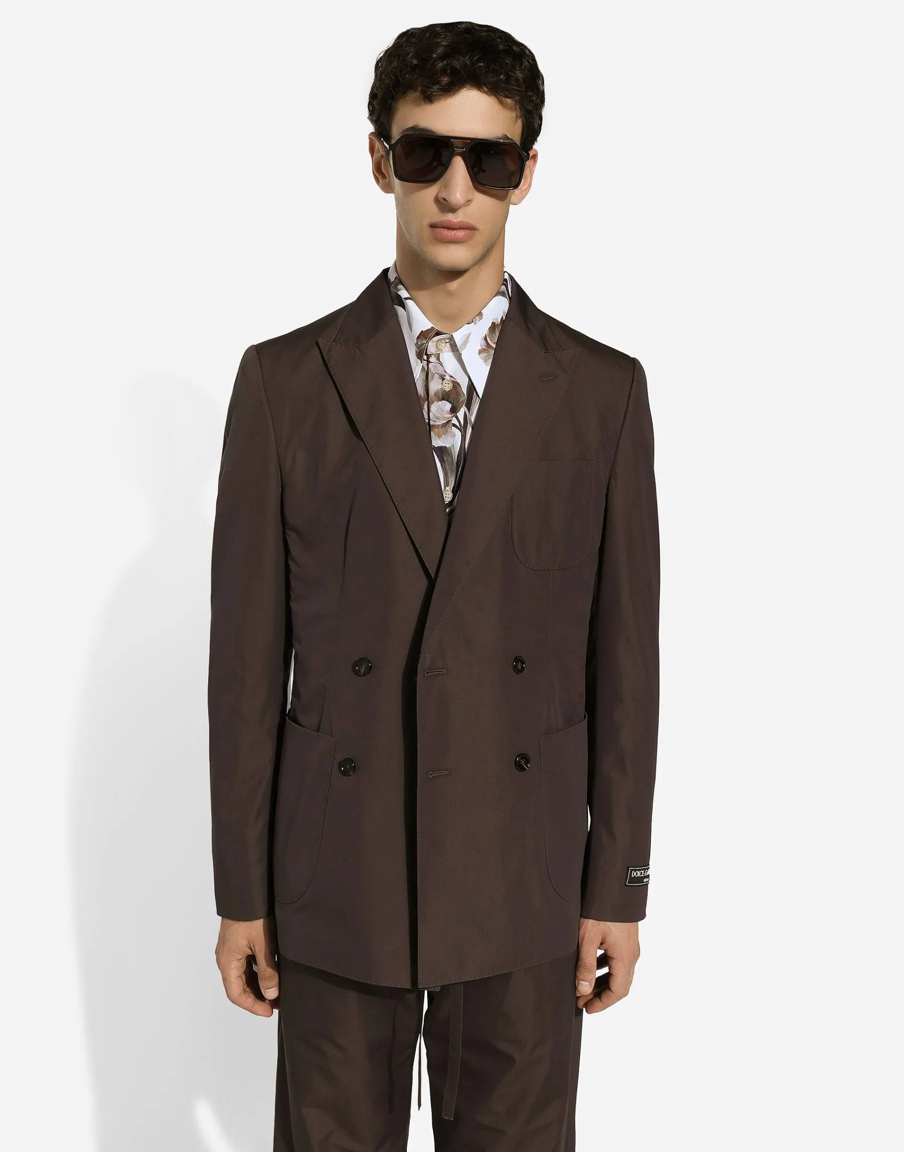 Double-breasted poplin Portofino-fit jacket