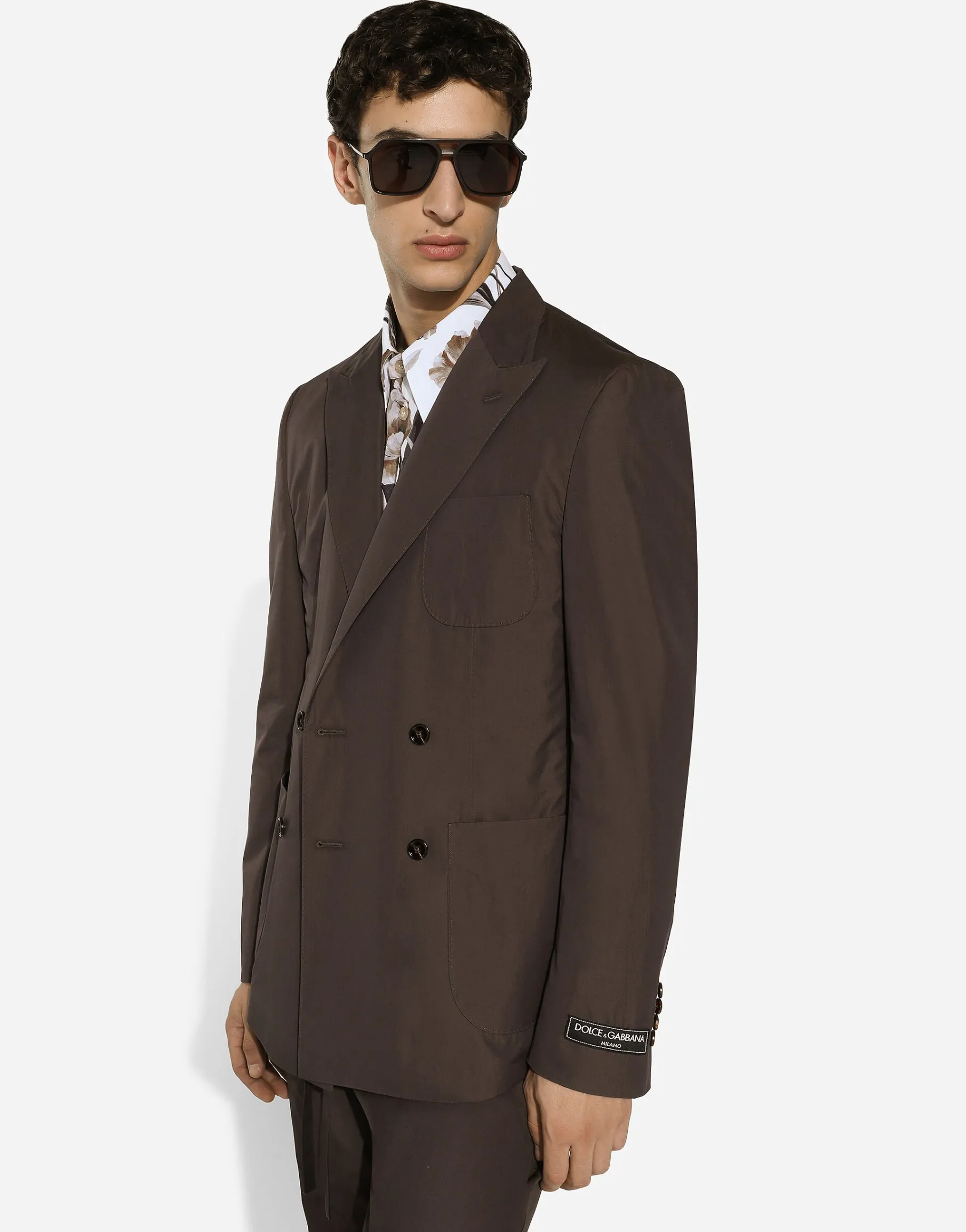 Double-breasted poplin Portofino-fit jacket