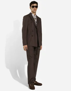 Double-breasted poplin Portofino-fit jacket