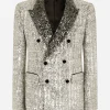 Double-breasted sequined Sicilia-fit jacket