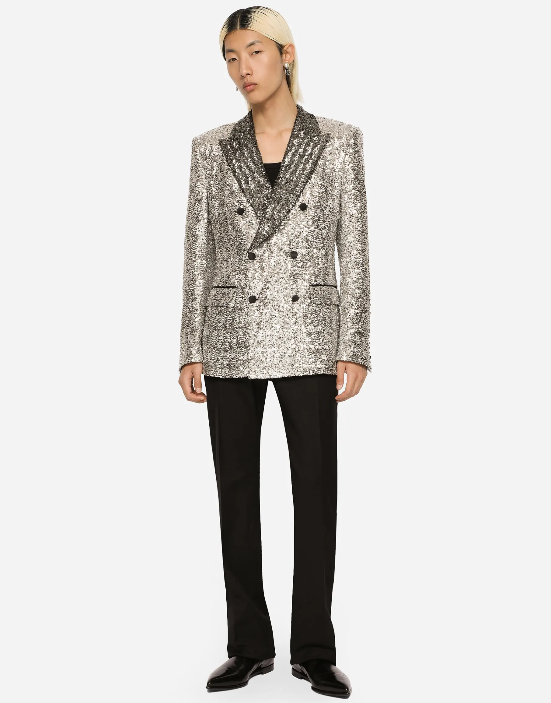 Double-breasted sequined Sicilia-fit jacket