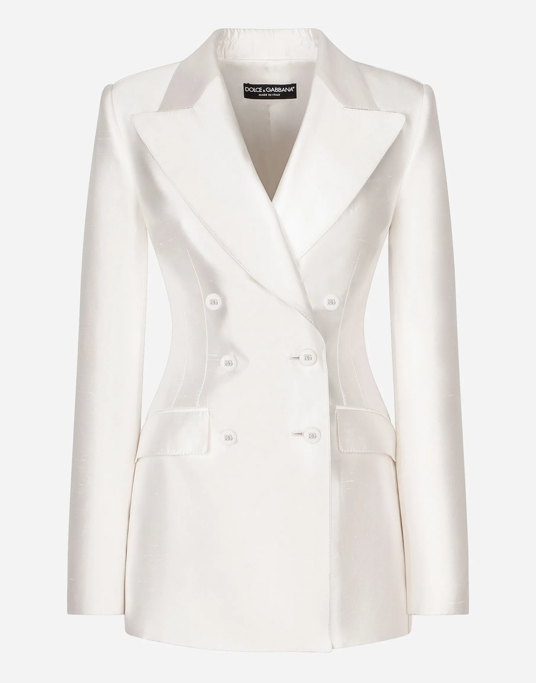 Double-breasted shantung Turlington blazer