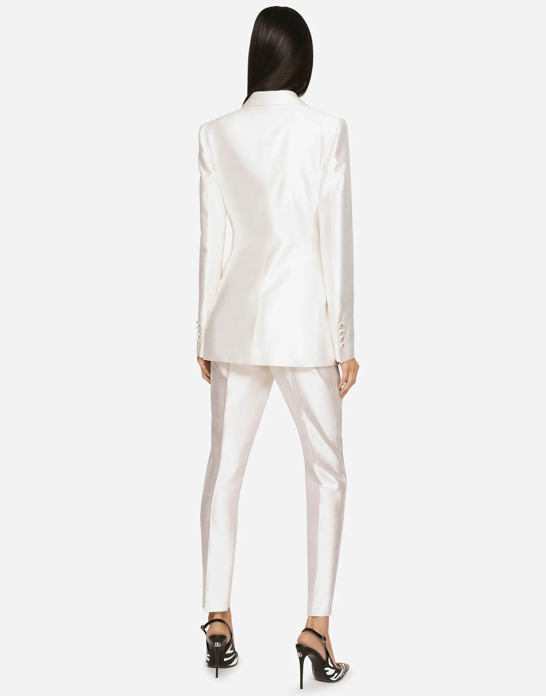 Double-breasted shantung Turlington blazer