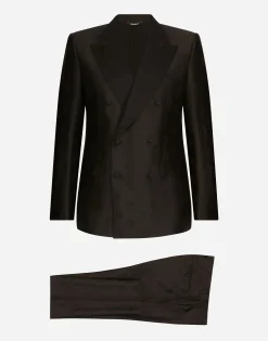 Double-breasted Sicilia-fit tuxedo suit with DG monogram