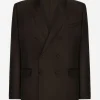 Double-breasted silk Taormina-fit jacket