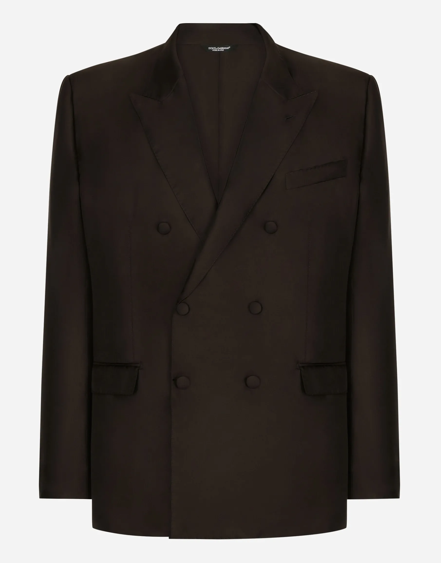 Double-breasted silk Taormina-fit jacket