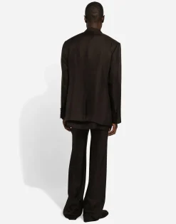 Double-breasted silk Taormina-fit jacket