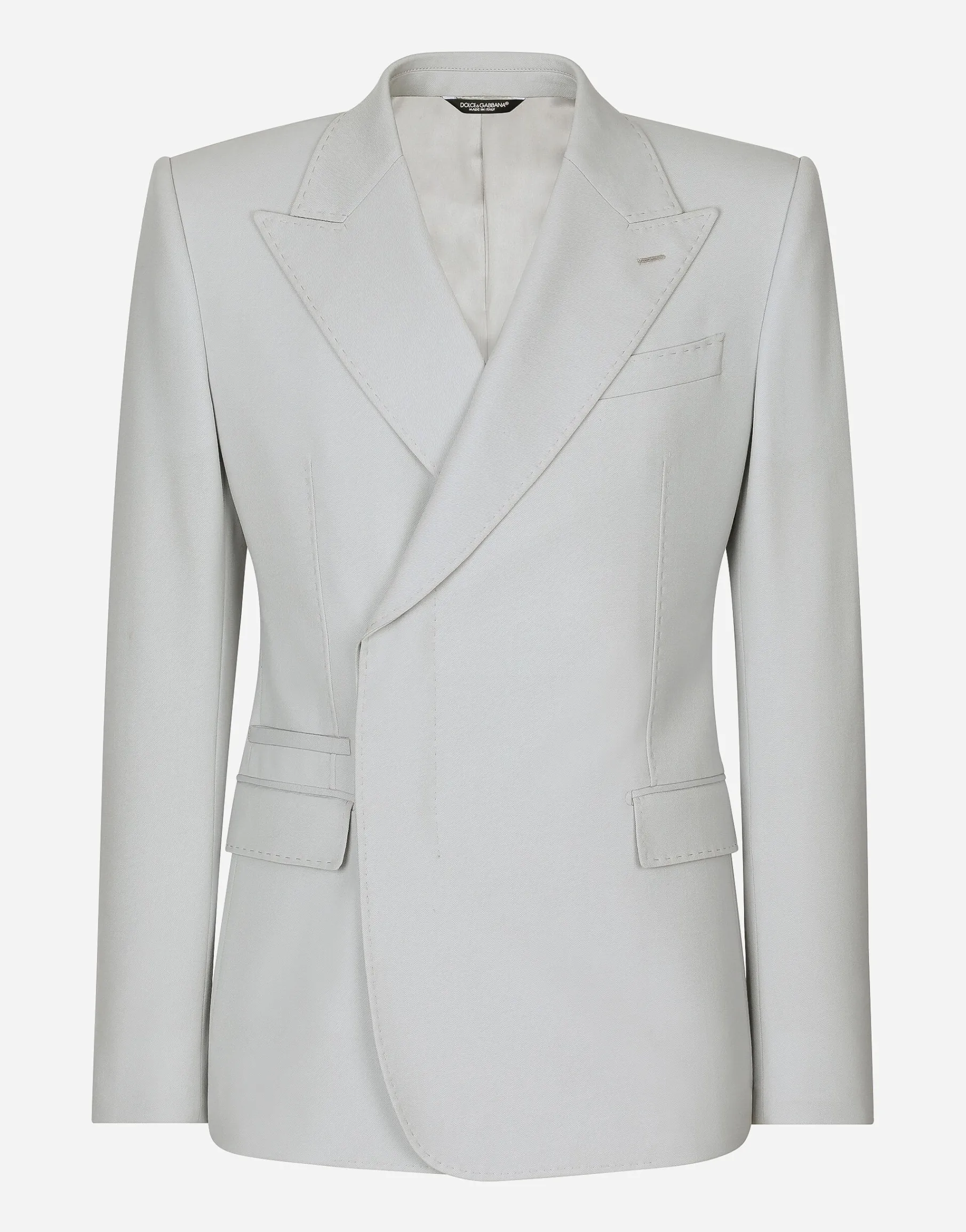 Double-breasted stretch wool Sicilia-fit jacket